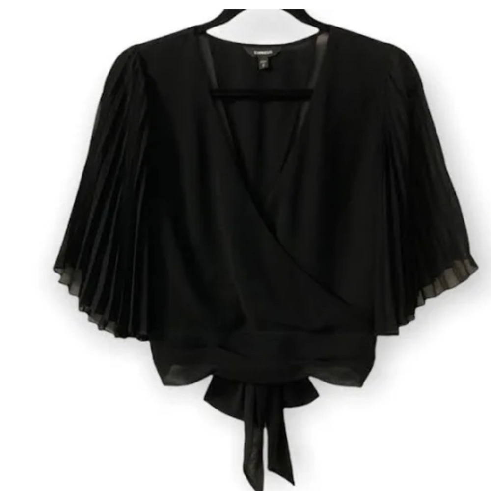 Cropped wrap shirt
